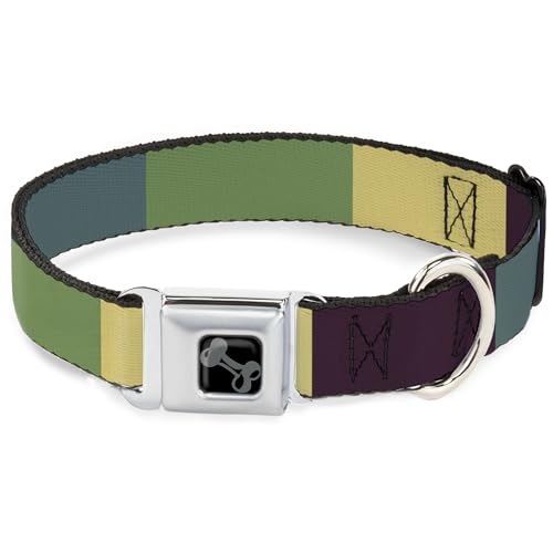 Buckle-Down Hundehalsband, Metall-Sicherheitsgurtschnalle, Summer Essentials Farbblock, 33 bis 43 cm, 3,8 cm breit von Buckle-Down