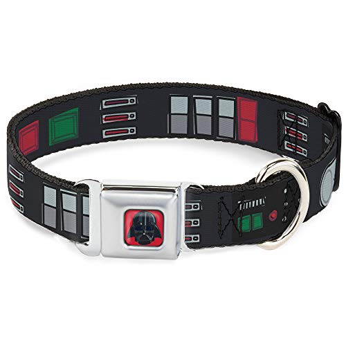 Buckle-Down Hundehalsband, Sicherheitsgurtschnalle, Star Wars, Darth Vader, Utility Belt Bounding3 Black Grays Reds, 45,7-81,3 cm breit, Mehrfarbig (DC-SB-SWBBV-WSW141-1,5-L) von Buckle-Down