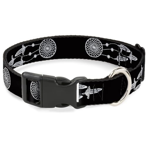 Buckle-Down Hundehalsband mit Kunststoffclip, Schnellverschluss, leicht verstellbar, Traumfänger, 24,1 cm bis 33 cm, 2,5 cm breit von Buckle-Down