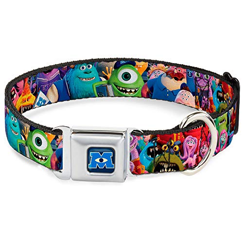 Buckle-Down Sicherheitsgurt-Schnalle, Hundehalsband – Monsters University Monsters Stacked – 3,8 cm breit – passend für Halsumfang von 45,7–81,3 cm – Größe L von Buckle-Down