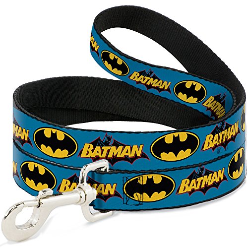 Buckle-Down Hundeleine mit Batman-Logo, 1,8 m lang, 2,4 cm breit, Mehrfarbig (DL-6FT-WBM013) von Buckle-Down