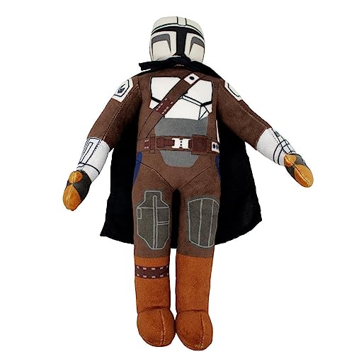 Buckle-Down Hundespielzeug, Mandalorian, Plüsch, Quietschelement, Star Wars The Mandalorian stehende Figur, 19,1 x 27,9 cm von Buckle-Down