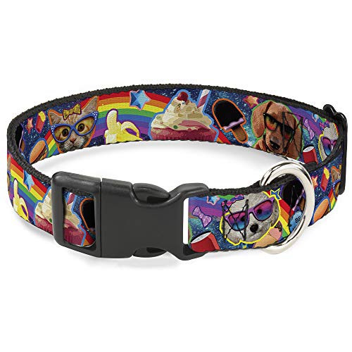 Buckle-Down Katzenhalsband, Breakaway, für Haustiere, Snacks, Regenbogen-Collage, 22,9 bis 38,1 cm, 1,3 cm breit von Buckle-Down