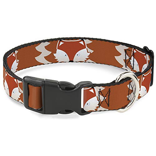 Buckle-Down Katzenhalsband, Breakaway Fuchsgesicht, orange, naturfarben, 15,2 bis 22,9 cm, 1,3 cm breit von Buckle-Down