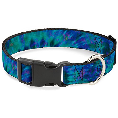 Buckle-Down Plastic Clip Collar - Tie Dye Green/Blue/Purple - 1/2" Wide - Fits 8-12" Neck - Medium von Buckle-Down