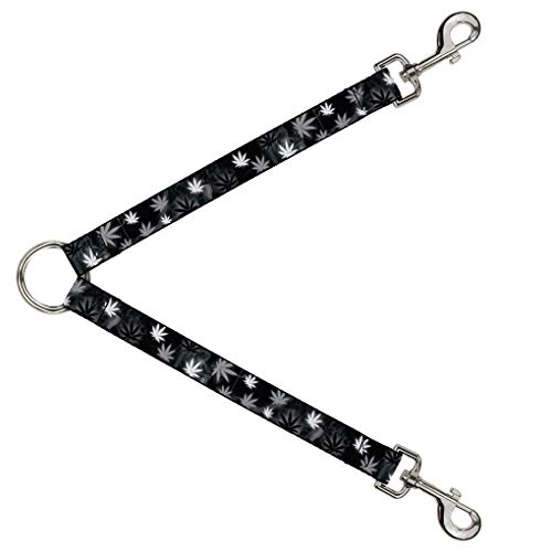 Buckle-Down Leash Splitter - Topfblätter/Smoke Schwarz/Grau/Weiß von Buckle-Down