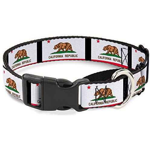 Buckle-Down Martingale Hundehalsband – California Flag Repeat/Schwarz von Buckle-Down