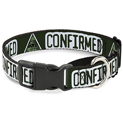 Buckle-Down Martingale Hundehalsband – Illuminati Confirmed Grün/Weiß – 2,5 cm von Buckle-Down