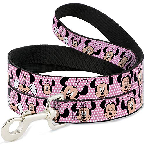 Buckle-Down Minni Mouse Expressions Hundeleine, gepunktet, Pink/Weiß, 1,8 m lang, 2,5 cm breit von Buckle-Down