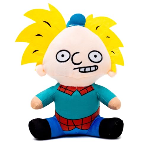 Buckle-Down Nickelodeon Quietschendes Plüsch-Hundespielzeug für große, mittelgroße und kleine Hunde, Hey Arnold! Arnold Ganzkörper-Sitz-Pose, 10,2 x 17,8 cm von Buckle-Down