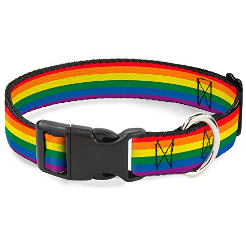 Buckle-Down PC-W30693-WM Flag Gay Pride Rainbow Plastic Clip Collar, Wide Medium/16-23 von Buckle-Down