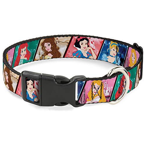 Buckle-Down Plastic Clip Collar - Disney Princess Poses/Castle Blocks - 1.5" Wide - Fits 18-32" Neck - Large von Buckle-Down