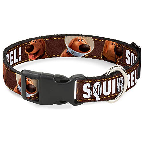 Buckle-Down Plastic Clip Collar - Dug 3-Poses/Squirrel! Brown/Yellow/White - 1" Wide - Fits 11-17" Neck - Medium von Buckle-Down