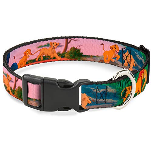 Buckle-Down Plastic Clip Collar - Lion King Simba & Nala Growing Up Scenes - 1/2" Wide - Fits 8-12" Neck - Medium von Buckle-Down