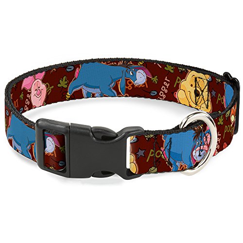 Buckle-Down Plastic Clip Collar - Winnie The Pooh Character Poses - 1" Wide - Fits 11-17" Neck - Medium von Buckle-Down