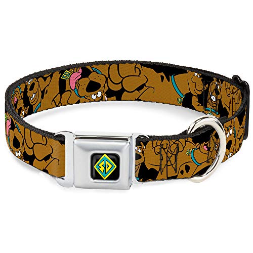 Buckle-Down Scooby DOO Hundehalsband, mit Schnalle, 2,5 cm breit, passend für Halsumfang von 27,9–43,2 cm, Schwarz von Buckle-Down