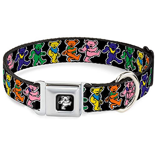 Buckle-Down Seatbelt Buckle Dog Collar - Dancing Bears Black/Multi Color - 1.5" Wide - Fits 18-32" Neck - Large von Buckle-Down