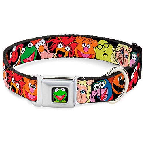 Buckle-Down Seatbelt Buckle Dog Collar - Muppets Faces Black - 1" Wide - Fits 15-26" Neck - Large von Buckle-Down