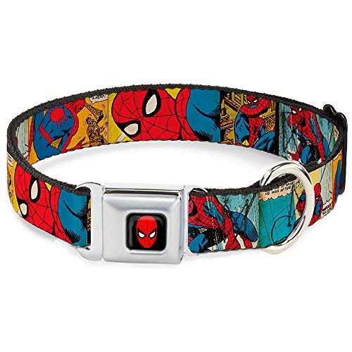 Buckle-Down Seatbelt Buckle Dog Collar - Spider-Man Comic Strip - 1.5" Wide - Fits 16-23" Neck - Medium von Buckle-Down