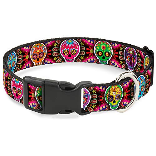 Buckle Down Sechs Sugar Skulls Multi Farbe Kunststoff Clip Halsband von Buckle-Down