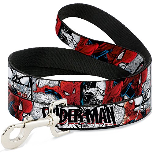 Buckle-Down "Spider-Man Action Posen/Comic Szenen weiß/schwarz/rot Pet Leine, 6 'x 3,8 cm von Buckle-Down