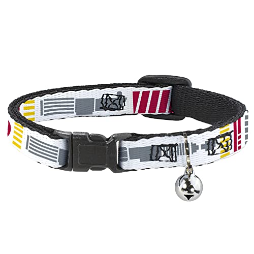 Buckle-Down Star Wars Katzenhalsband, Breakaway-Halsband mit Glöckchen, Star Wars Rebellenpilot-Rebellen-Allianz, Abzeichen X Wing Fighter, 21,6 bis 30,5 cm, 1,3 cm breit von Buckle-Down