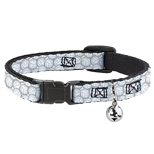 Buckle-Down Volleyball-Katzenhalsband mit Glöckchen, Kunststoffclip, leicht verstellbar, 21,6 bis 30,5 cm - 1,3 cm breit von Buckle-Down