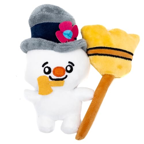 Buckle-Down Warner Bros. Quietschendes Plüsch-Hundespielzeug für große, mittelgroße und kleine Hunde, Frosty der Schneemann mit Besen, Ganzkörper-Pose, 6,3 x 15,2 cm von Buckle-Down