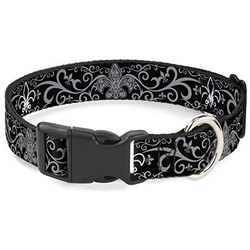 Buckle-Down bac-w30611-nl Breakaway Katzenhalsband, 1/5,1 cm breit – passt 22,9–38,1 cm Nacken – Groß, Fleur de Lis von Buckle-Down