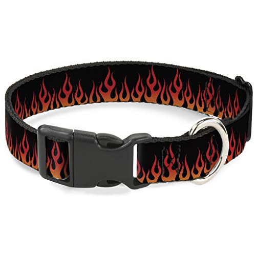 Buckle-Down bac-w30644-nl Breakaway Katzenhalsband, 1/5,1 cm breit – passt 22,9–38,1 cm Nacken – Groß, Flammen von Buckle-Down