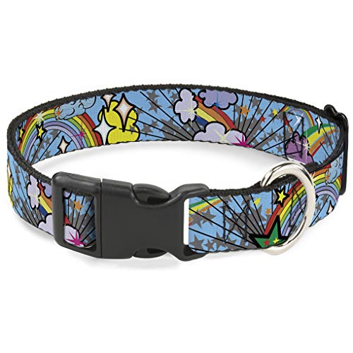 Buckle-Down bac-w31803-nl Breakaway Katzenhalsband, 1/5,1 cm breit – passt 22,9–38,1 cm Nacken – Groß, Rainbows von Buckle-Down