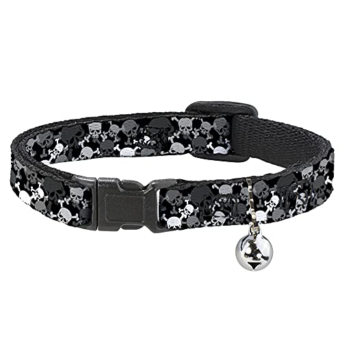 Buckle Down bac-w33913-nl Breakaway Katzenhalsband, 1/5,1 cm Wide-fits 22,9–38,1 cm Neck-Large, Skulls von Buckle-Down