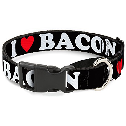 Buckle-Down mgc-w30934-l I Heart Bacon Schwarz/Weiß/Rot Martingale Hundehalsband, groß von Buckle-Down