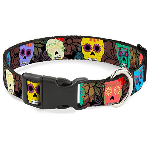 Buckle-down, Totenkopf und Blumen, Collage, Kunststoff, 1 Neck-small Wide-fits 9–15 von Buckle-Down