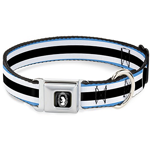 Buckle-down dc-wdy228-wm Sicherheitsgurt Schnalle Hund Collar-Alice in Wonderland gestreift/Schleife Silhouette blau/schwarz/weiß, 3,8 cm w-16–58,4 cm Neck-medium von Buckle-Down