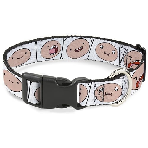 Cartoon Network Hundehalsband mit Kunststoffschnalle, Schnellverschluss, leicht verstellbar, Adventure Time Finn Expression, 28,9 cm bis 41,8 cm breit von Buckle-Down