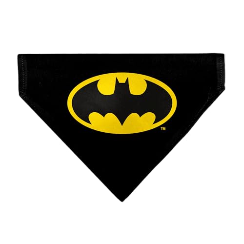 DC Comics Haustier-Halstuch, Batman-Schild-Logo, Schwarz / Gelb von Buckle-Down