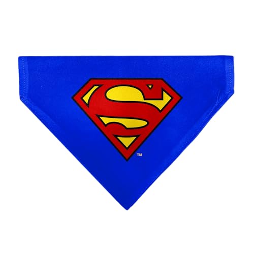 DC Comics Haustier-Halstuch, Superman-Logo, blau, rot, gelb, nur Schlupfhalsband von Buckle-Down