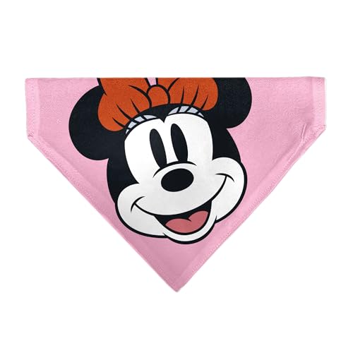 Disney Haustier-Halstuch, Minnie Maus, lächelndes Gesicht, Nahaufnahme, Rosa, nur Schlupfhalsband von Buckle-Down