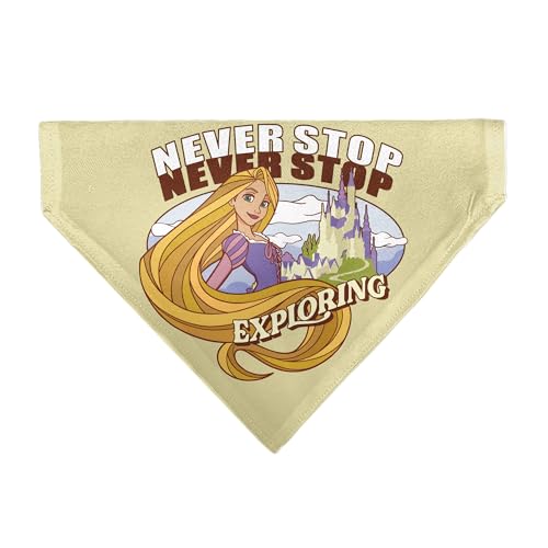 Disney Haustier-Halstuch, Rapunzel, Aufschrift "Never Stop Exploring Castle Pose", Beige / Rot / Weiß von Buckle-Down