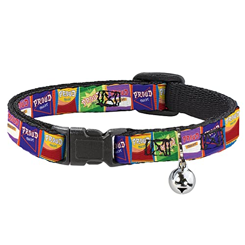 Disney Katzenhalsband, Breakaway-Halsband mit Glöckchen, The Proud Family Proud Snacks Logo-Blöcke, mehrfarbig, 21,6 bis 30,5 cm, 1,3 cm breit von Buckle-Down