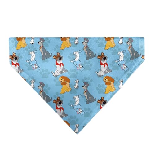 Buckle-Down Disney Pet Bandana Disney Dogs Group Collage Paws Blues Slip On Collar Bandana Only von Buckle-Down