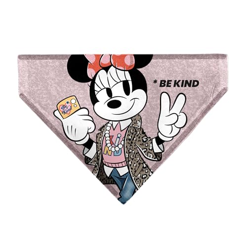 Disney Pet Bandana Minnie Mouse Be Kind Peace Pose Pinks Schlupfhalsband von Buckle-Down