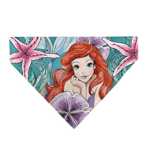 Disney Pet Bandana The Little Mermaid Ariel Pose and Shells Sketch Slip On Collar Bandana Only von Buckle-Down