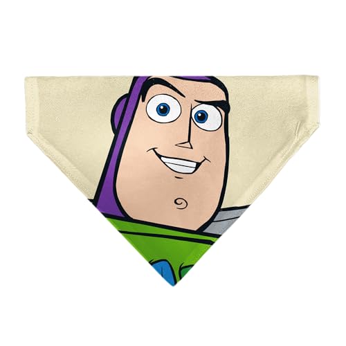 Disney Pet Bandana Toy Story Buzz Lightyear Face Close Up Beige Schlupfhalsband von Buckle-Down