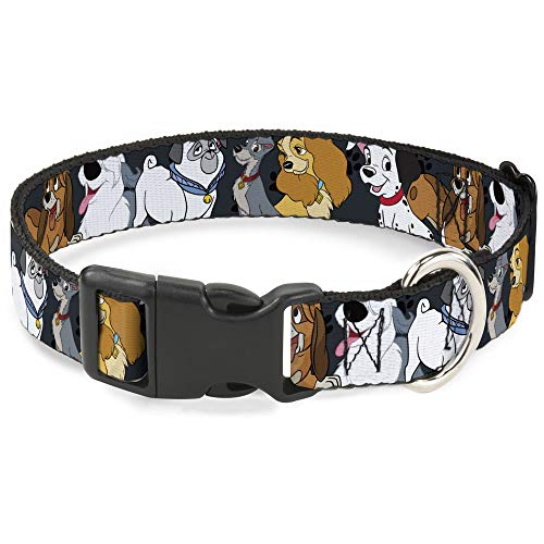 Disney Pet Collar, Dog Collar Plastic Buckle, Disney Dogs Group Collage Paws Gray Black, 50,8 to 78,9 cm wide Disney Pet Collar, Dog Collar Plastic Buckle, Disney Dogs Group Collage Paws Gray Black, 50,8 to 78,9 cm wide von Buckle-Down