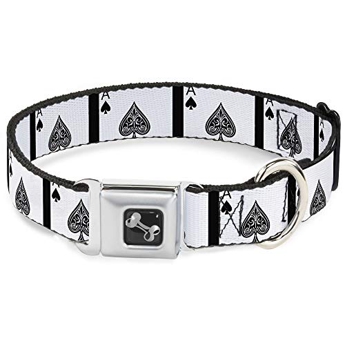 Dog Collar Seatbelt Buckle Ace of Spades 9 to 15 Inches 1.0 Inch Wide von Buckle-Down