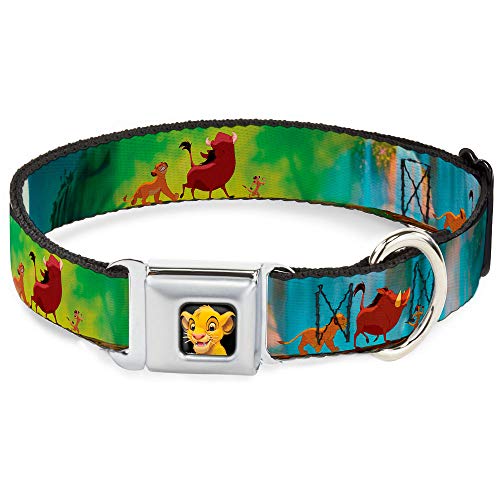 Dog Collar Seatbelt Buckle Lion King Simba Pumba Timon Growing Up 15 to 26 Inches 1.0 Inch Wide von Buckle-Down