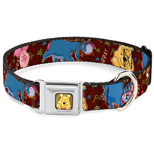 Dog Collar Seatbelt Buckle Mickey Mouse Expressions Close Up Black White 11 to 17 Inches 1.0 Inch Wide von Buckle-Down