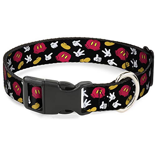 Hundehalsband, Kunststoff, Mickey-Maus-Kostüm, Elemente, Schwarz, 22,9 bis 38,1 cm breit von Buckle-Down